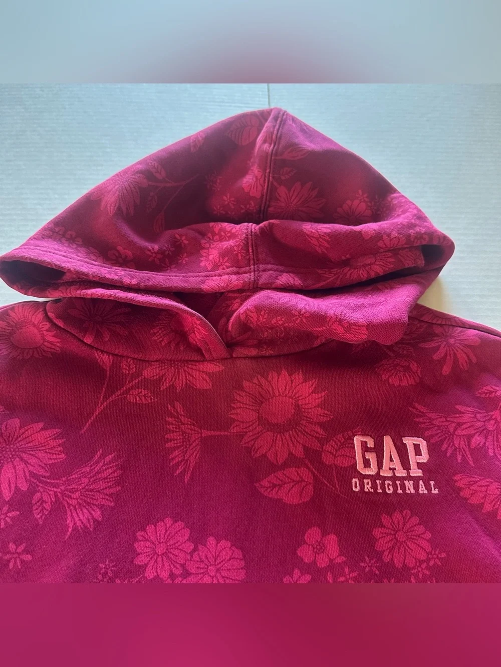 GAP Kids Floral Hoodie in Magenta